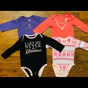 4 long sleeve baby onesies